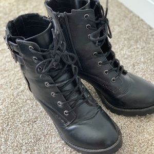 Heeled, Lace-up Combat Boots!